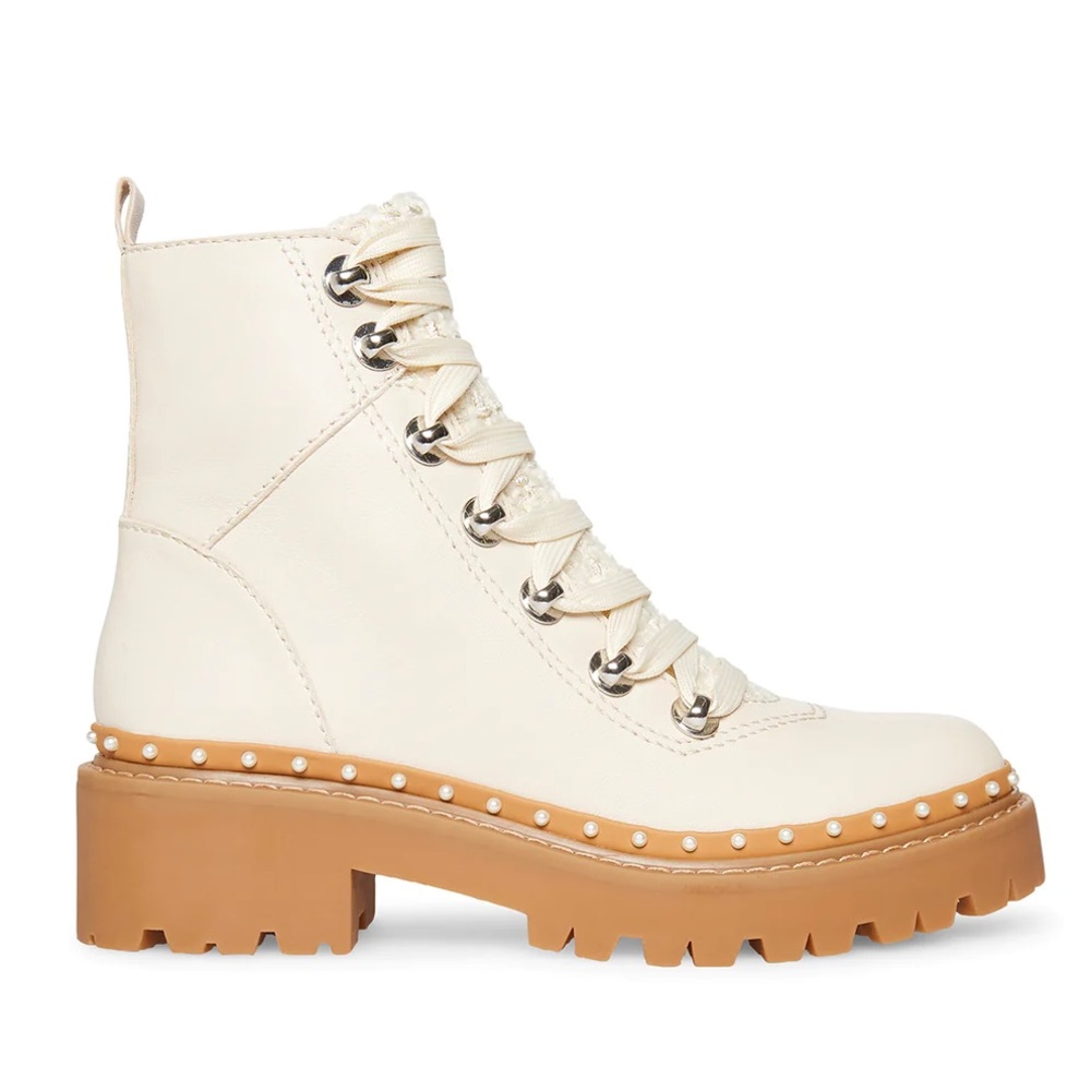 Steve Madden White Rainier Boots (NWT)
